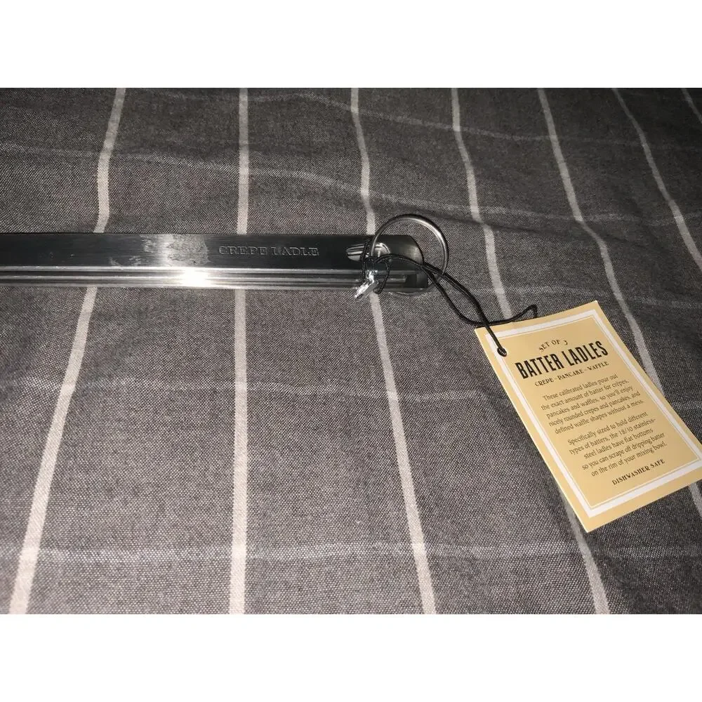 Williams Sonoma 18/10 Stainless Steel Ladle Set Of 3 Crepe/Pancake/Waffle NWT